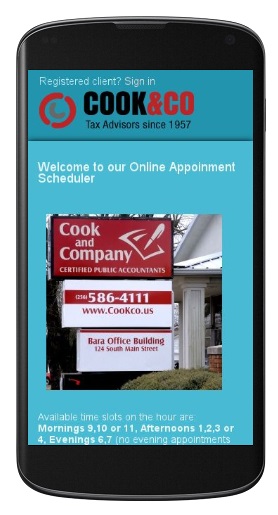 appointment scheduler on cell phone